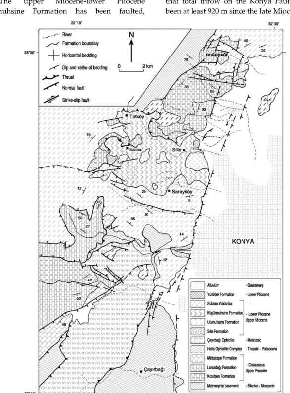Figure 3. Geological map of the Konya Fault Zone. 