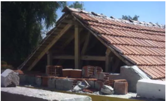 Figure 17. The view of plastered gable wall at the end  of 4 th  loading. 
