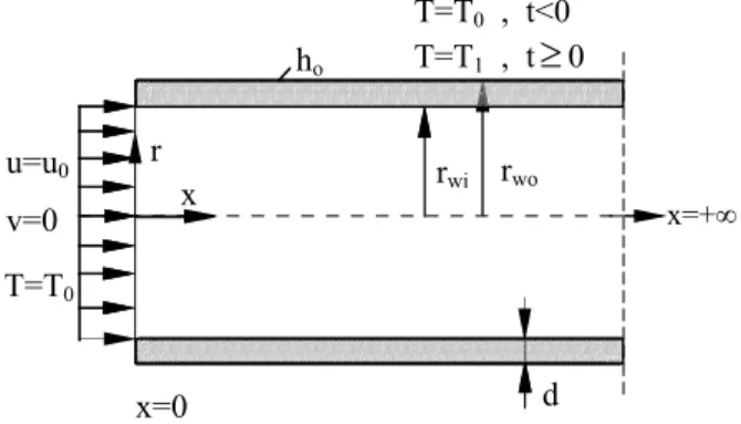 Şekil 1. Problemin şematik diyagramı ve  koordinat sistemi. 