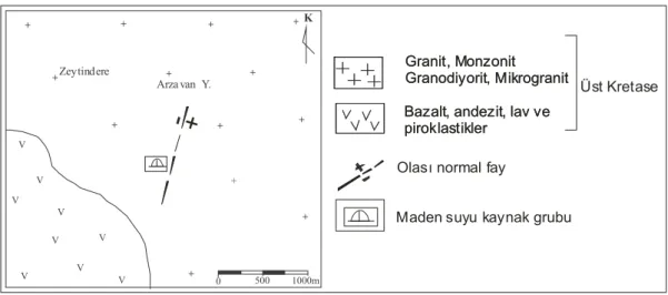 Şekil 11. Anzer ve çevresinin jeoloji haritası (Kara, 1997). 