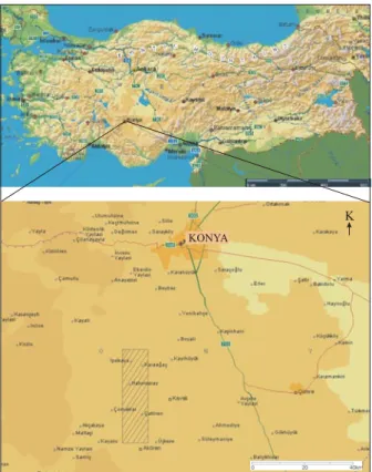 Şekil 1. İnceleme alanının yer bulduru haritası. 
