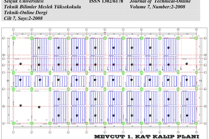 Şekil 2.4 AKML mevcut kalıp planı  2.2. Zemin Etüt Çalışmaları 