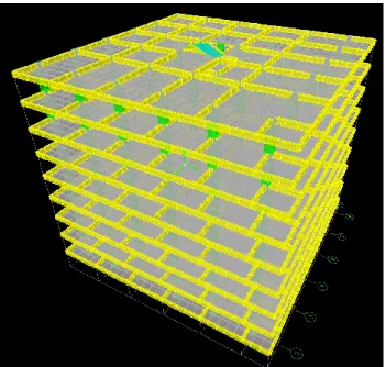Figure 4. Finite element model of the model structure 