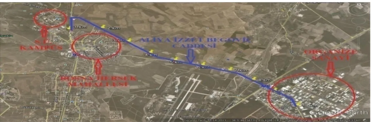 Şekil 1. Çalışma Bölgesi  (Study zone)