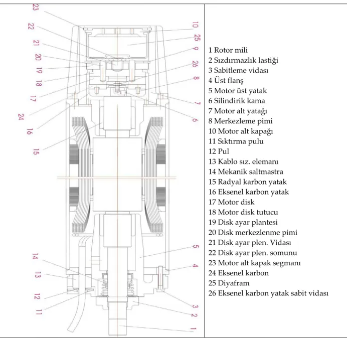 Şekil 1 Dalgıç Asenkron Motorun kesiti ( Cross-section of submersible induction motor )  OPTİMİZASYON ( OPTIMISATION ) 
