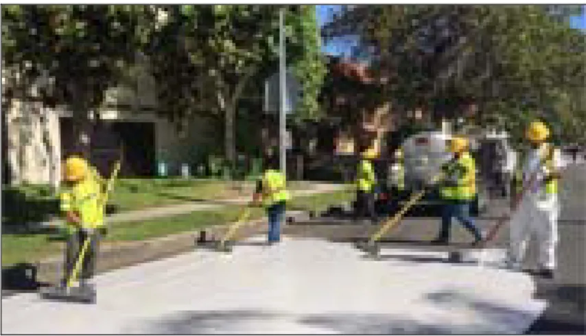 Figure 2. Painting project for selected Los Angeles (US) streets to decrease heat island  influences of local roads and pavements [3]