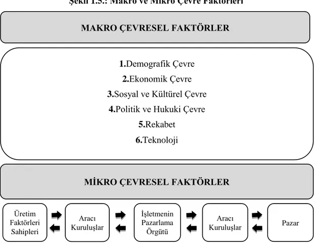 Şekil 1.5.: Makro ve Mikro Çevre Faktörleri 