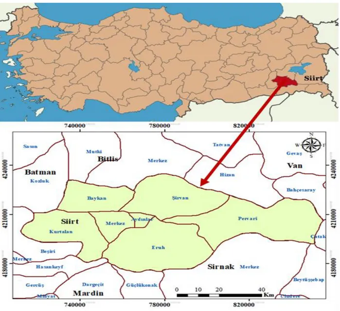 Şekil 1. Araştırmanın yapıldığı bölge. 