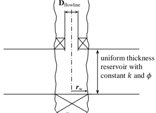 Figure 2. Reservoir and well completion for a test simulation 