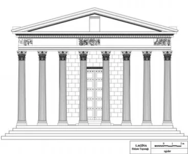 Figure 4: Plan of temple Figure 5: Restitution of frontal facade