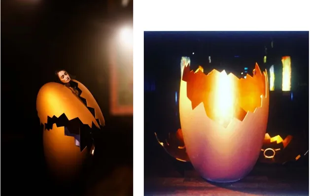 Fig. 1: The Egg Sculpture and its detail. Mercedes-Benz Fashion Week İstanbul 