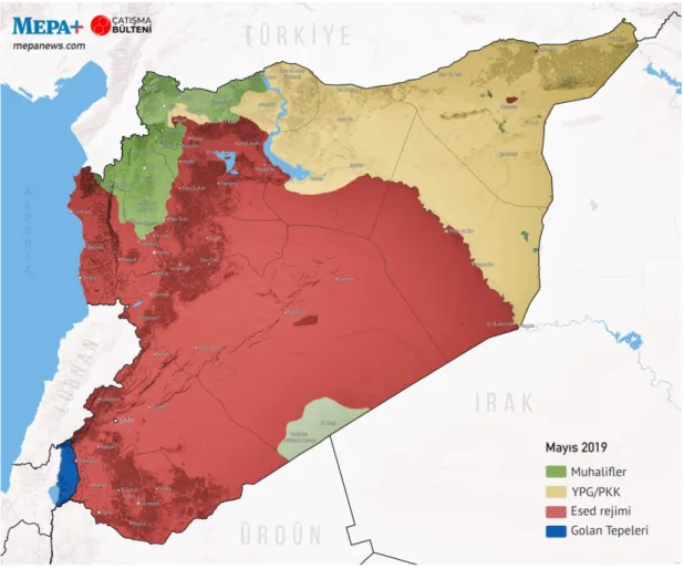 ġekil 3. Fırat Kalkanı Harekâtı Sonrası Suriye Son Durum Haritası 