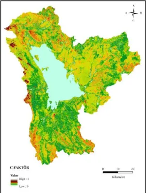 Figure 7. Model for C factor obtained from  NDVI  