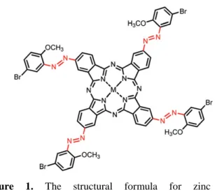 Figure 1. The structural formula for zinc  phthalocyanine 