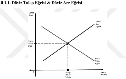 ġekil 1.1. Döviz Talep Eğrisi &amp; Döviz Arz Eğrisi 