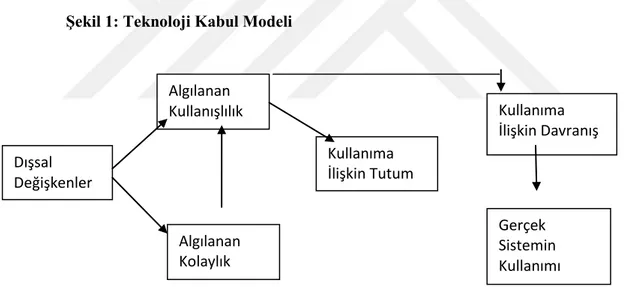Şekil 1: Teknoloji Kabul Modeli