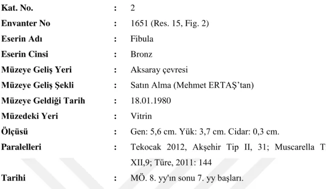 Fig. 2: 1651 Envanter Numaralı Fibula 