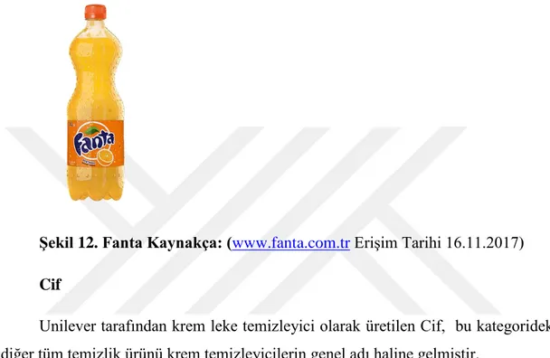 Şekil 12. Fanta Kaynakça: (www.fanta.com.tr Erişim Tarihi 16.11.2017)  Cif  