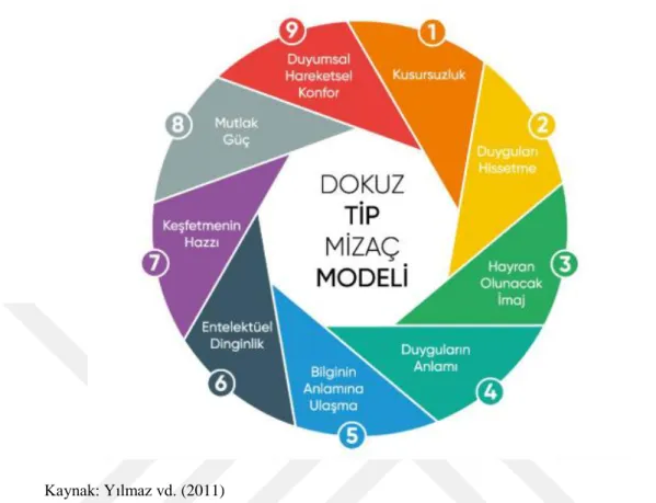 Şekil 1: Dokuz Tip Mizaç Modeli (DTMM) 