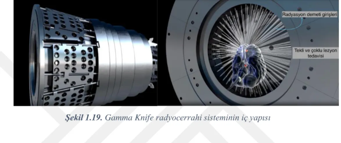 Şekil 1.19. Gamma Knife radyocerrahi sisteminin iç yapısı 