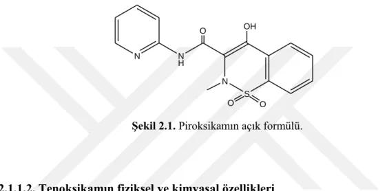 Şekil 2.1. Piroksikamın açık formülü. 