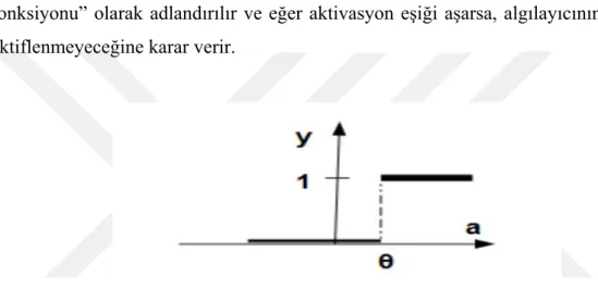 Şekil 3.6. Grafiksel olarak aktivasyon-çıktı eşik ilişkisi (Taşhan, 2017) 