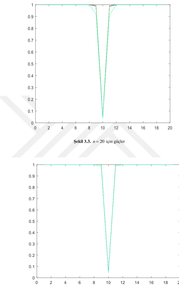 Şekil 3.3.  n  20  için güçler 