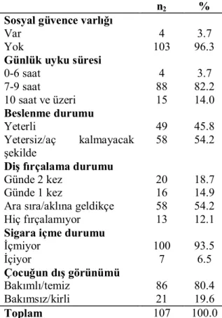Tablo 4. Çocukların Çalışma Öyküleri 