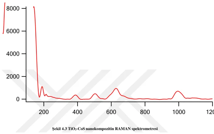 Şekil 4.3 TiO 2 -CoS nanokompozitin RAMAN spektrometresi 