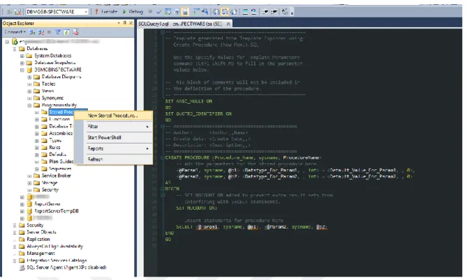 ġekil 3.10. SQL Server Management Studio Saklı Yordam oluşturma 