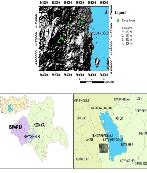 Figure  3.1.  This  study  examined  an  elevational  transect  of  four  well-drained  soils  on  the  Anamas  Mountains, Turkey 