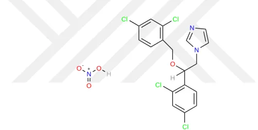 Şekil 1.12:Mikonazol nitrat molekül yapısı. 