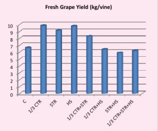 Figure 1. Effects of applications on fresh grape yield 