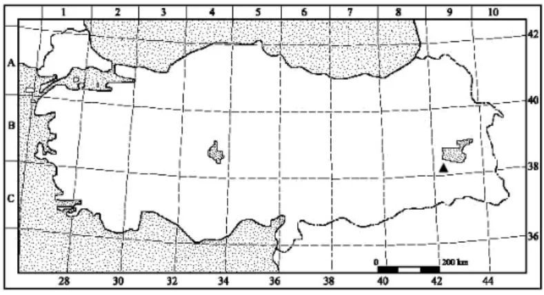 Figure 1. Distribution of Scorzonera renzii (S) in Turkey. 