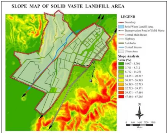 Figure 5. Theevaluation map according to slope status of the region  Evaluation According to Visibility Status 
