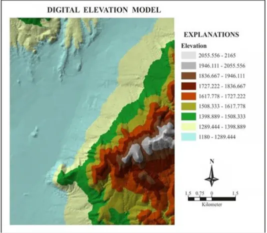 Figure 3. Digital elevation model 