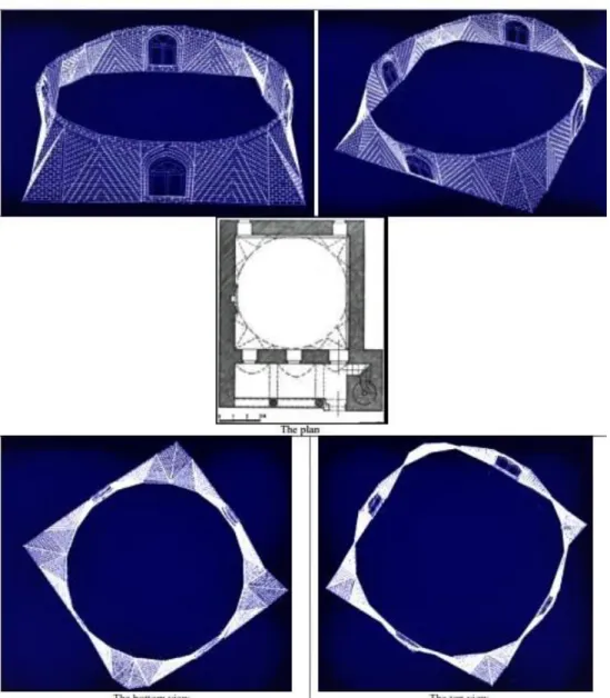 Figure 7. Three dimensional view of the dome transitional components 