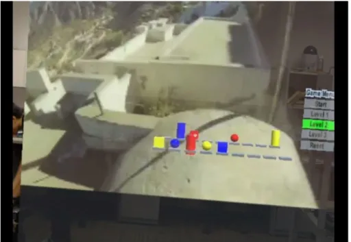 Figure 5. A large scale video which is recorded with a POV cam suddenly appears behind game scene
