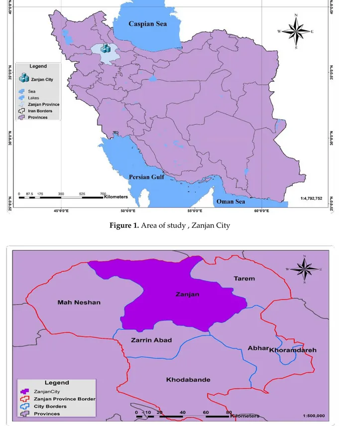 Figure 2. Zanjan Location in Zanjan Province  RESEARCH METHOD  
