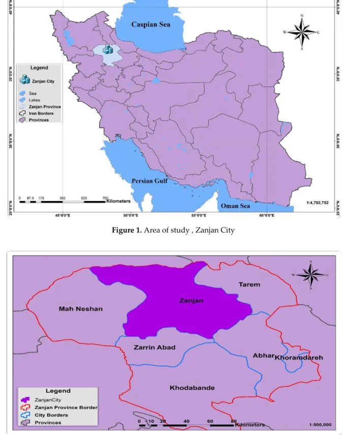 Figure 2. Zanjan Location in Zanjan Province  RESEARCH METHOD  