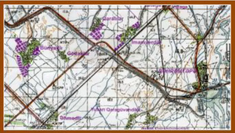 Figure 2. Map of terrain changes (fragment) 