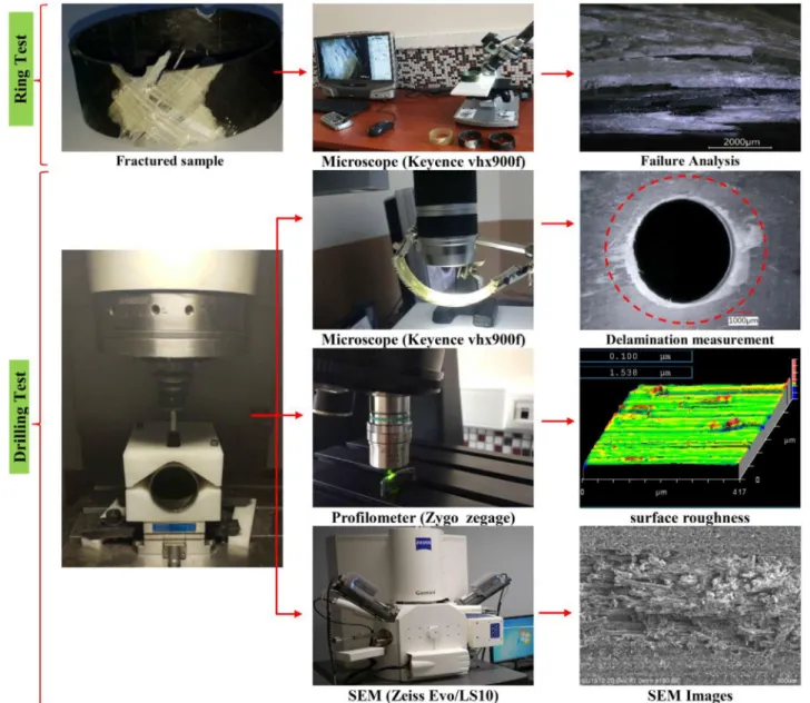 Fig. 1. Damage analysis and surface topography examination.