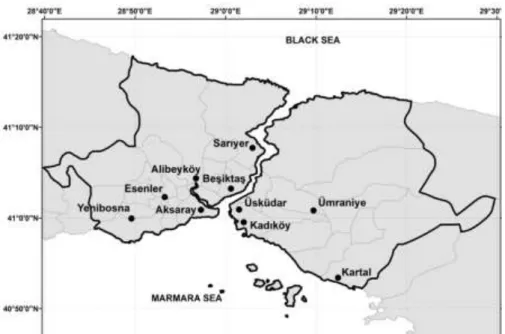 Figure 2.Study area and monitoring stations 