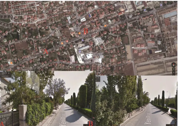 Figure 2 Google view of Yeni Meram street  The  central  refuge  was  restructured  alternately  and 