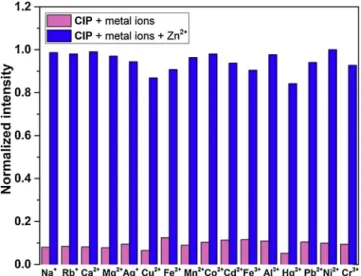 Fig. 5. Fluorescence changes visualized on test strip of CIP treated with of Zn 2+