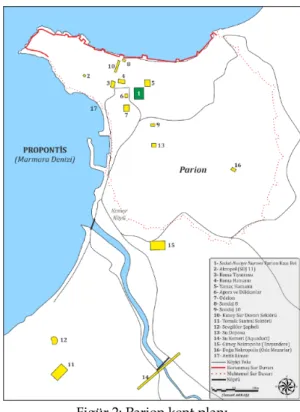 Figür 2: Parion kent planı 