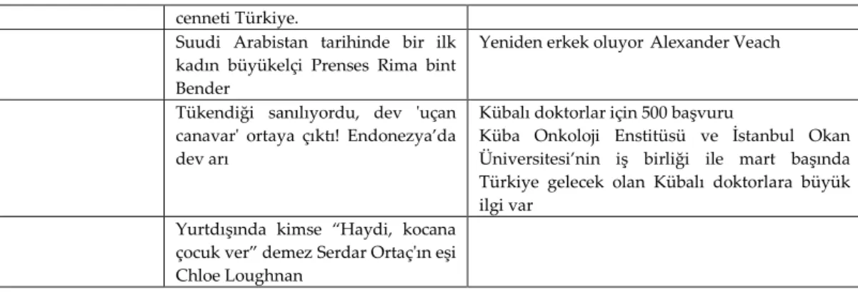 Tablo 7. 24 Şubat Akşam 