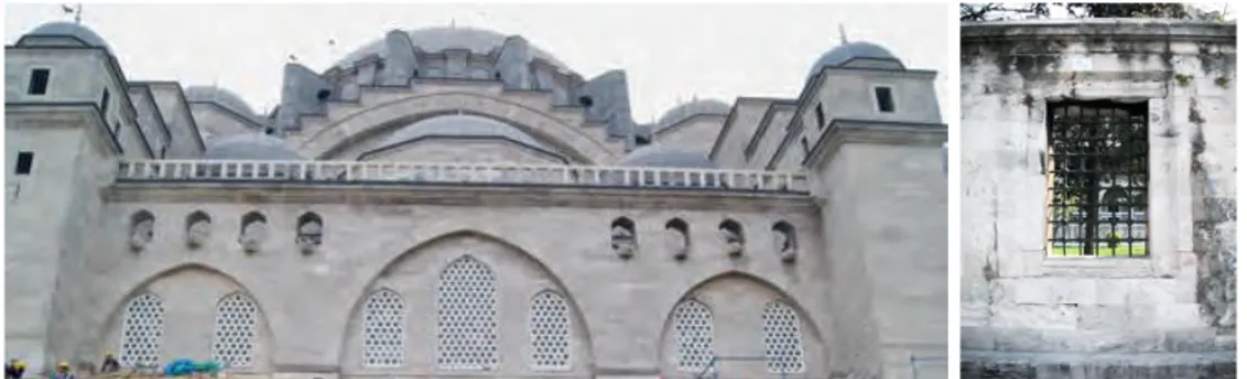 Şekil 2.2. Küfeki taşının yapıda kullanımına örnek: Süleymaniye Camii (Ersen vd,                      2011)