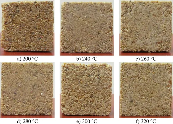 ġekil  5.3.  Standart  kum  kullanılarak  farklı  sıcaklıklar  ile  üretilen  optimum    bileĢimdeki numunelerin fotoğrafları