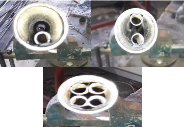 Figure 3.5. Photograph showing internal modifications made on the heat pipe. 